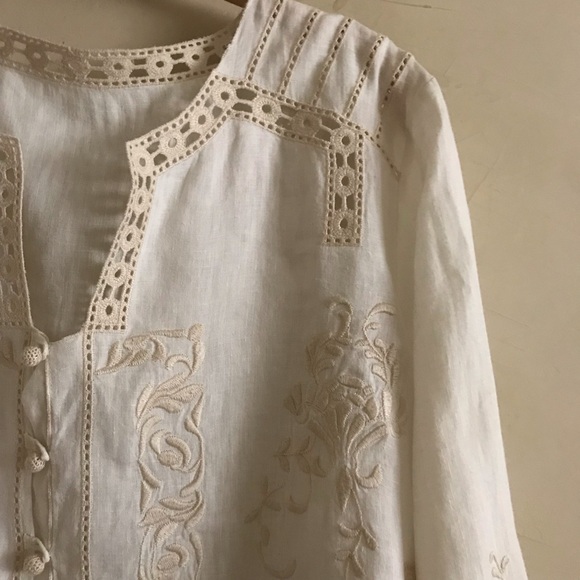 Vintage Embroidered Linen Top - Picture 2 of 7